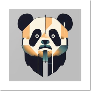 Cute shock panda | Black, orange, and blue Posters and Art